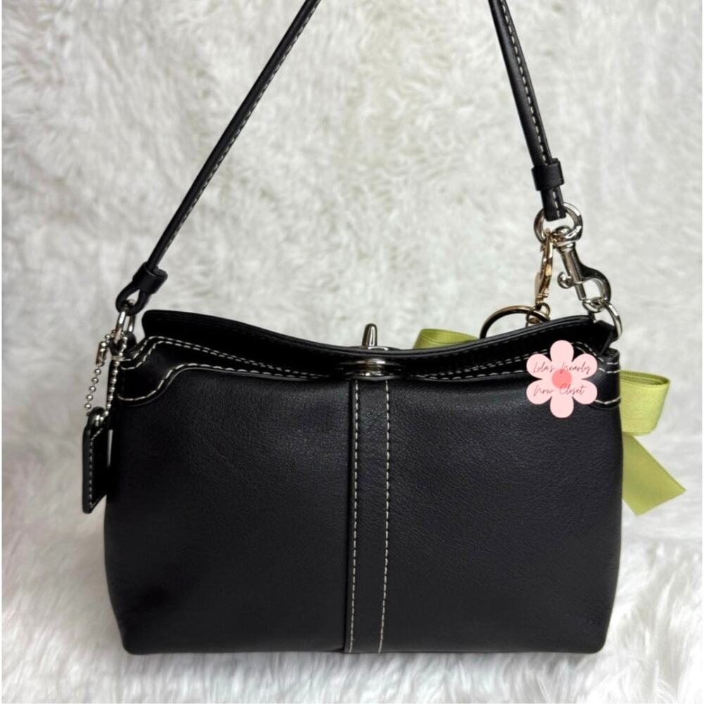 y2k COACH Black Signature Canvas Mini Purse Wristlet - Picture 2 of 11